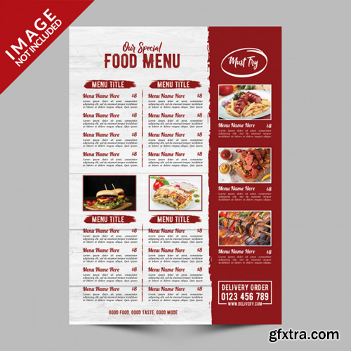 Restaurant special food menu Premium Psd