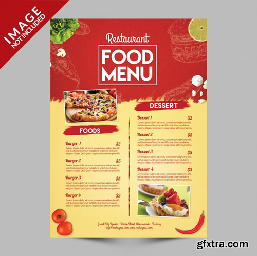 Restaurant food menu Premium Psd