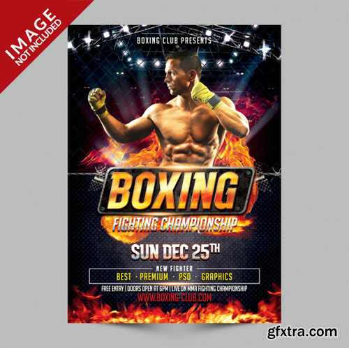 Boxing flyer template Premium Psd