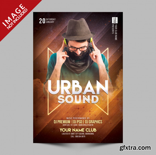 Urban sound party flyer premium template Premium Psd