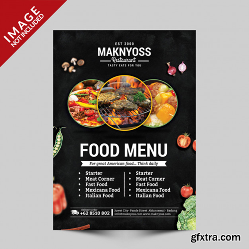 Food menu flyer template front side Premium Psd