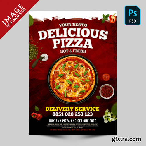 Delicious pizza promotion Premium Psd