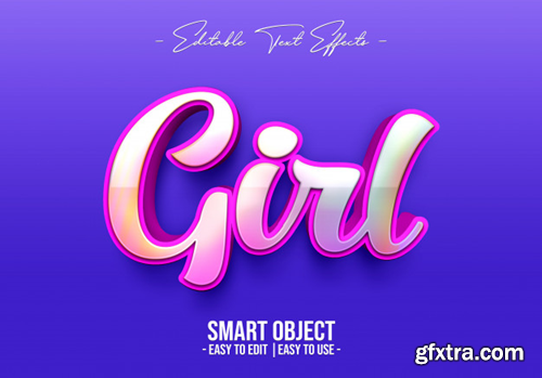 3D Girl Text Style Premium Psd