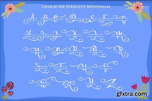 Starlove Monogram Font