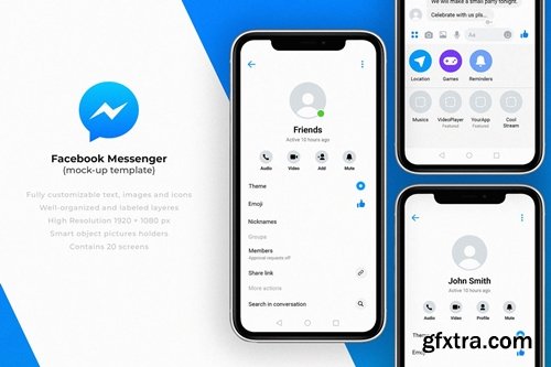 Facebook Messenger Mock-Up Template