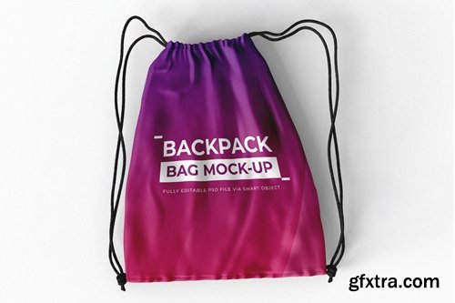 Drawstring Back Bag Mockup