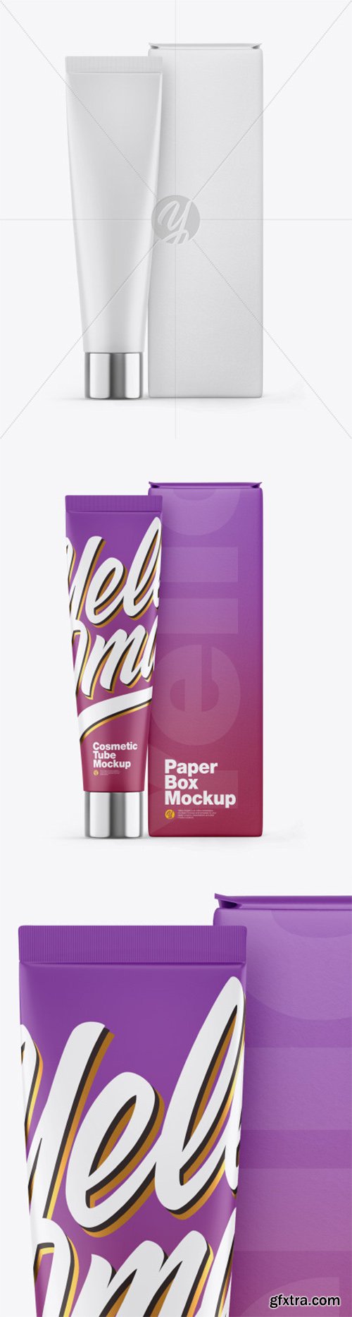 Matte Cosmetic Tube w/ Box Mockup 55207