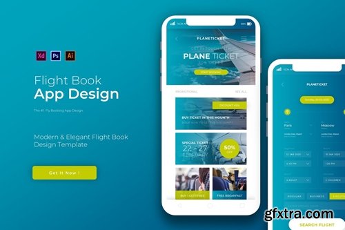 Flight Book App Design Template GFxtra