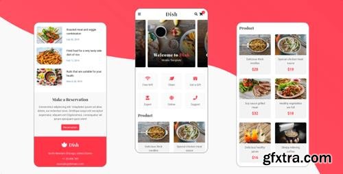 ThemeForest - Dish v1.0 - Cafe, Food and Restaurant Mobile Template (Update: 18 February 20) - 25146650