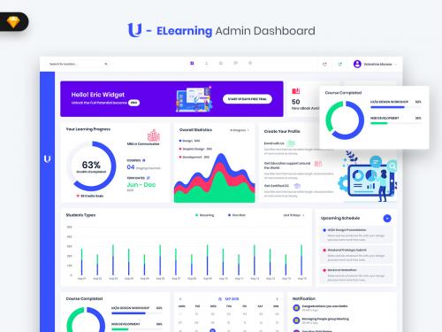 Ultreos E Learning Admin Dashboard UI Kit (SKETCH) - ultreos-e-learning-admin-dashboard-ui-kit-sketch