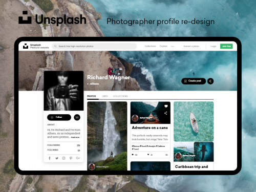 Unsplash Photographer profile re-design - unsplash-photographer-profile-re-design