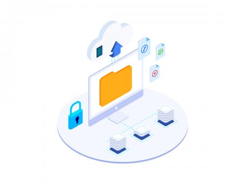 Upload File Cloud on Blockchain Isometric 4 - T2 - upload-file-cloud-on-blockchain-isometric-4-t2