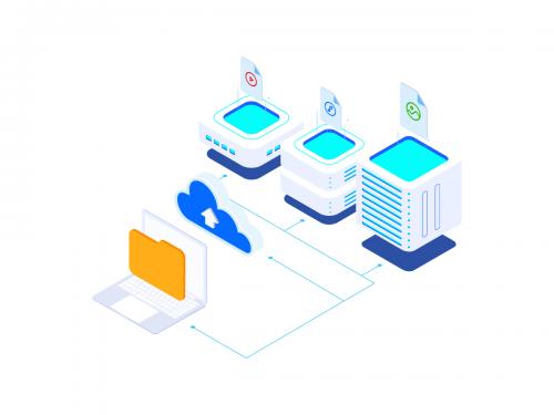 Upload File Cloud on Blockchain Isometric 6 - T2 - upload-file-cloud-on-blockchain-isometric-6-t2