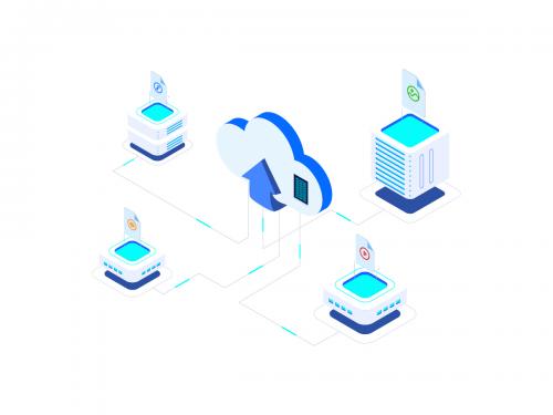 Upload File Cloud on Blockchain Isometric 7 - T2 - upload-file-cloud-on-blockchain-isometric-7-t2