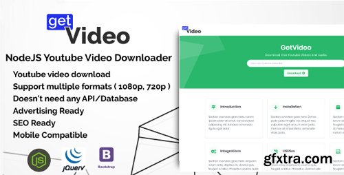 CodeCanyon - GetVideo v1.0.0 - NodeJS Youtube Video Downloader - 21774189