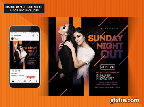 Sunday night party flyer Premium Psd