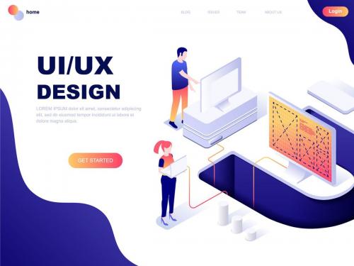 UX / UI Design Isometric Landing Page Template - ux-ui-design-isometric-landing-page-template