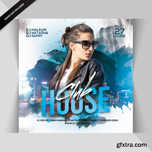 Club house party flyer Premium Psd