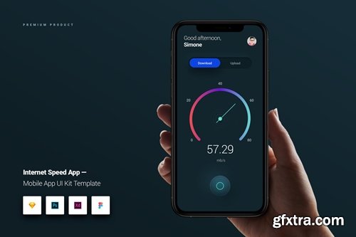 Internet Speed App iOS & Android UI Kit Template