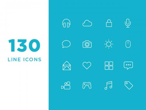 Vector Line Icons and Font - vector-line-icons-and-font