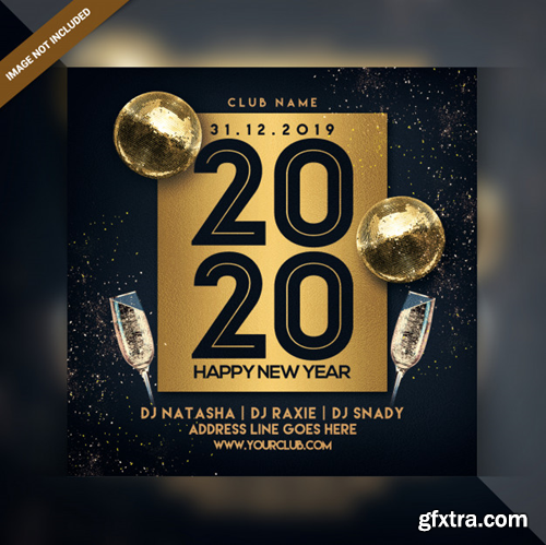 Happy new year celebration party flyer Premium Psd