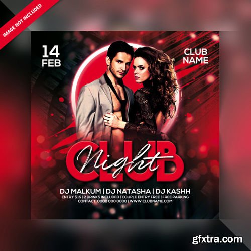 Club night party flyer Premium Psd