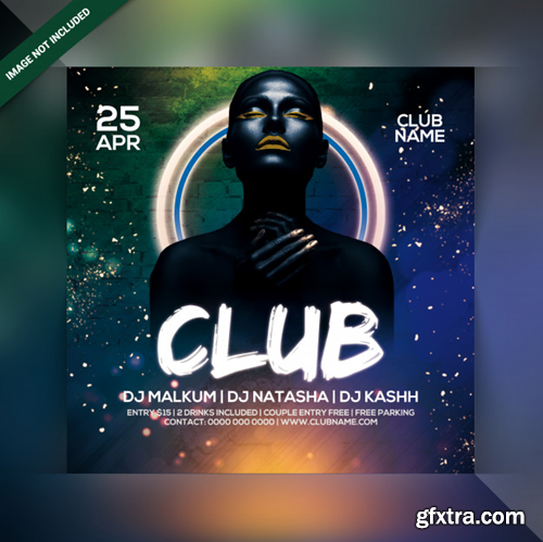 Club night party flyer Premium Psd