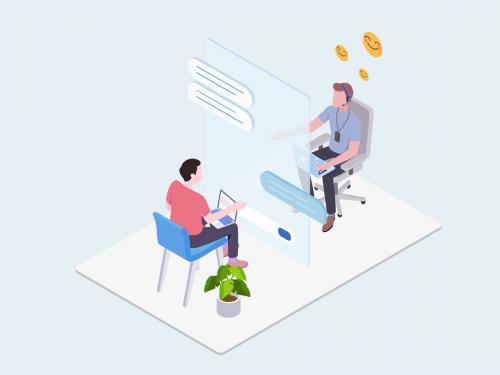 Video Chat - CRM Platform Isometric Illustration - video-chat-crm-platform-isometric-illustration