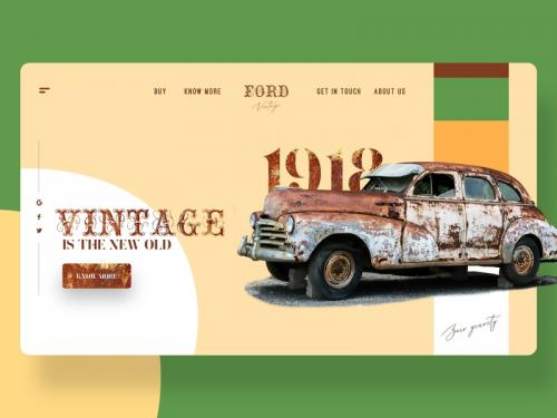 Vintage Cars Web Design Concept - vintage-cars-web-design-concept