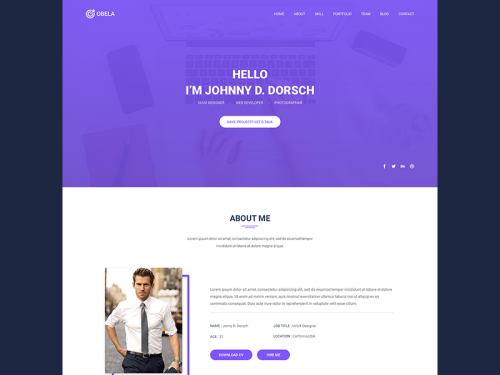 Violet Portfolio – PSD Template - violet-portfolio-psd-template