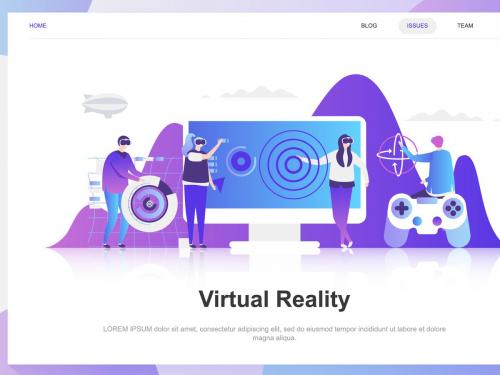 Reality Flat Concept Virtual Augmented - virtual-augmented-reality-flat-concept