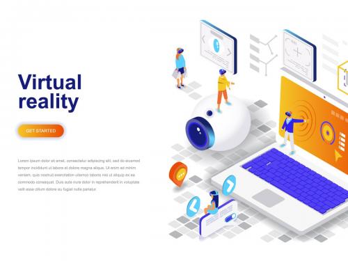 Virtual Reality Isometric Concept - virtual-reality-isometric-concept