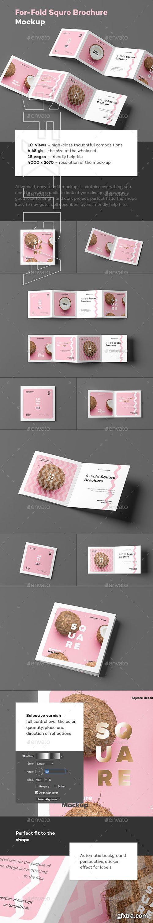 GraphicRiver - Four Fold Square Brochure Mock-up 25773349