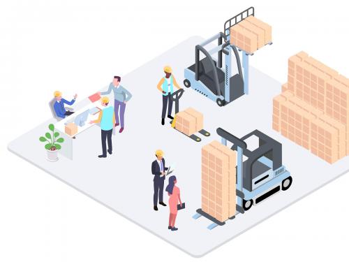 Warehouse System Isometric Illustration - G1 - warehouse-system-isometric-illustration-g1