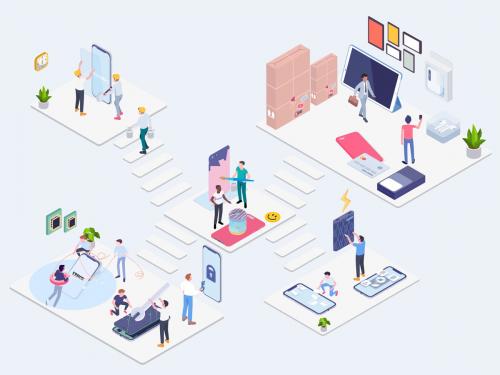 Warranty Customer Care Service Isometric - G1 - warranty-customer-care-service-isometric-g1