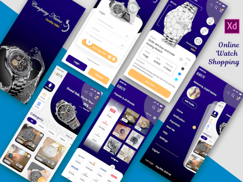 Watch Online Shopping Store Mobile App Mockup Design - watch-online-shopping-store-mobile-app-mockup-design