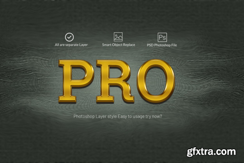 Pro gold 3d text effects Premium Psd