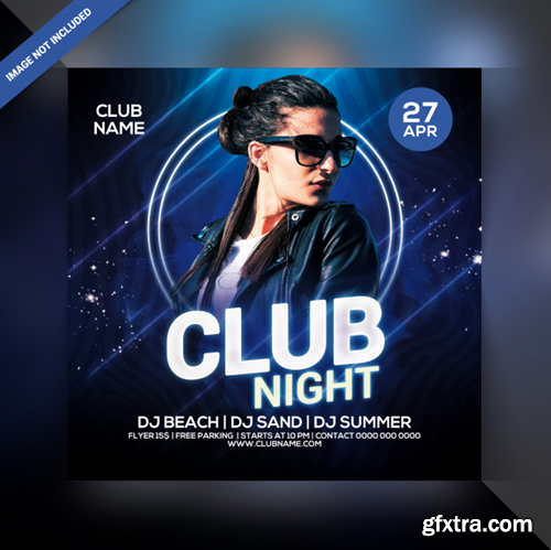 Club night party flyer Premium Psd