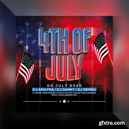 4th of july party flyer Premium Psd