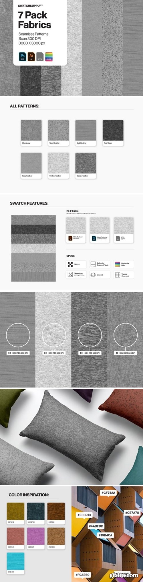 7 Pack Fabric Seamless Patterns 2968296