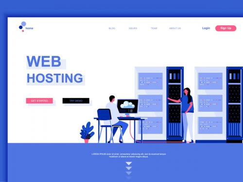 Web Hosting Flat Landing Page Template - web-hosting-flat-landing-page-template