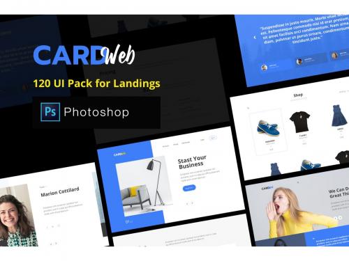 Web UI Card Pack Landing Pages Photoshop Version - web-ui-card-pack-landing-pages-photoshop-version