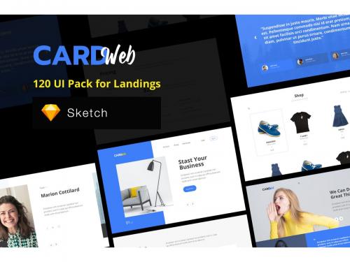 Web UI Card Pack Landing Pages Sketch Version - web-ui-card-pack-landing-pages-sketch-version