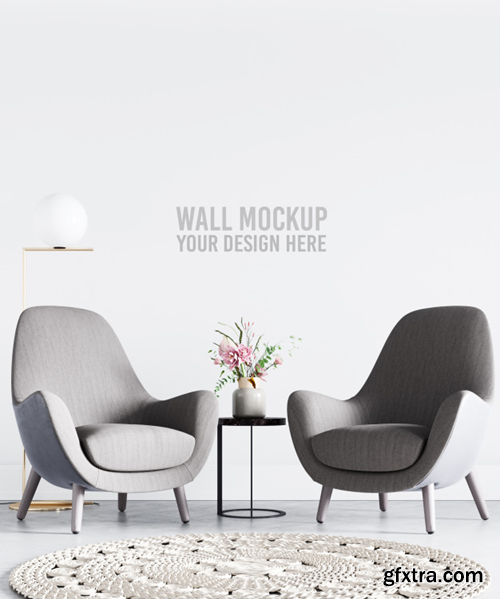 Interior wallpaper mockup Premium Psd