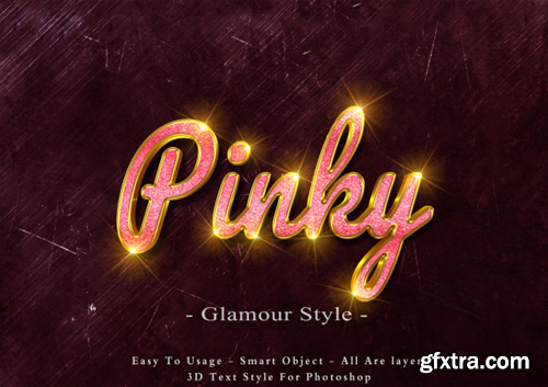 3d pink glamour text style effect Premium Psd