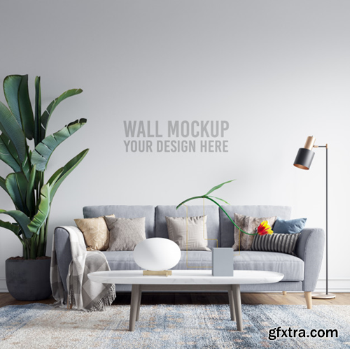 Interior wallpaper mockup Premium Psd