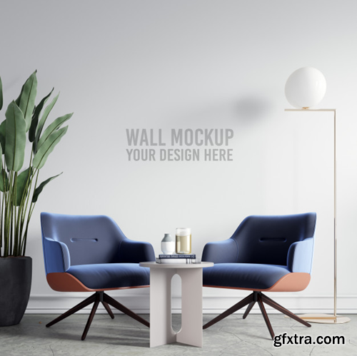 Interior wallpaper mockup Premium Psd