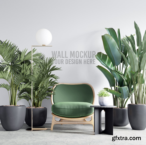 Interior wallpaper mockup Premium Psd