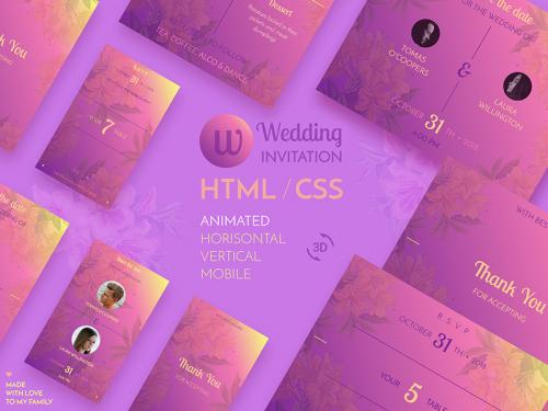 Browser invitation for wedding - wedding-invitation-web-mobile-template