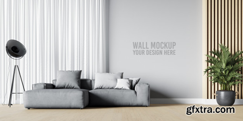 Interior wall mockup Premium Psd